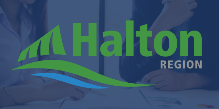 Blue Background with Halton Region Logo 