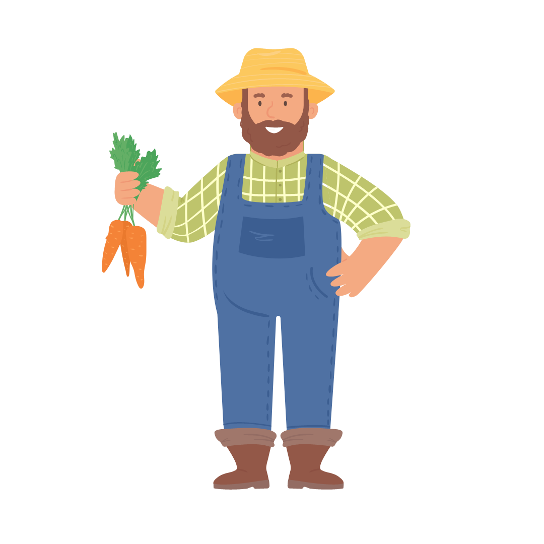 Farmer holding carrot