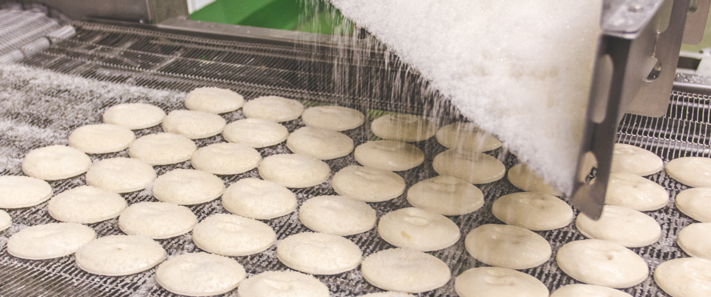 close up of cookie making on sheet